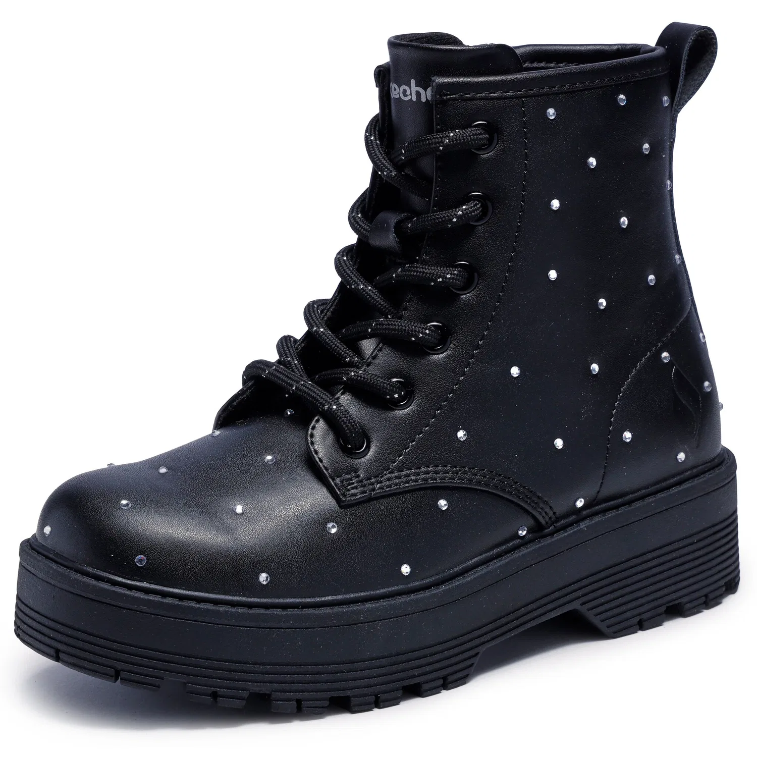 Детские ботинки с платформой и стразами Skechers, Black — фото 4