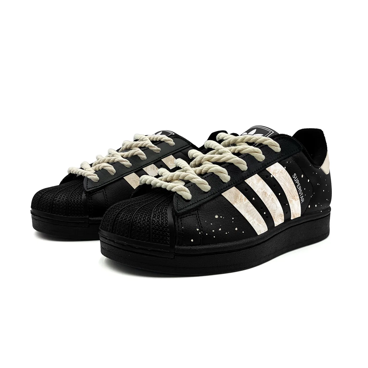 Детские скейтборд-кроссовки с низким верхом Superstar 2 Adidas Originals, Black White Yellow — фото 4