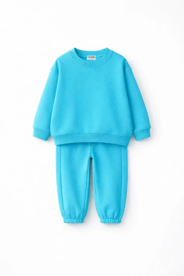 Детский спортивный костюм оверсайз Unisex children's oversized tracksuit set, Fasardi, Blue