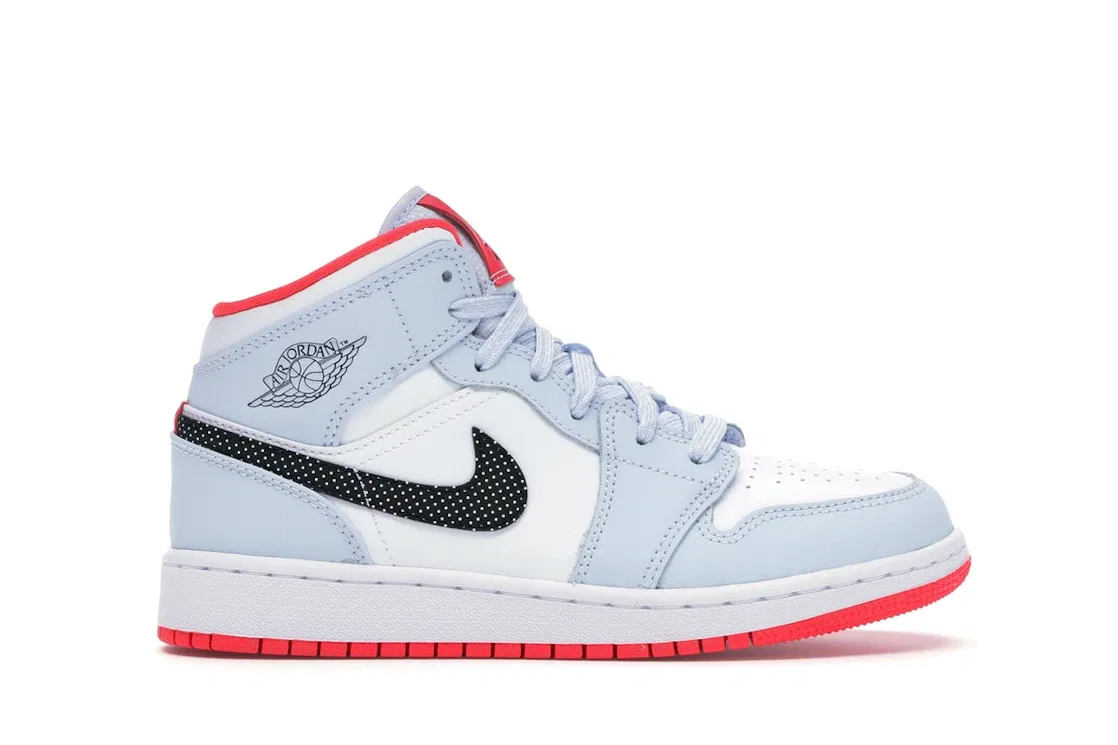 Детские кроссовки с принтом Jordan 1 Mid Jordan, Half Blue/Black-White