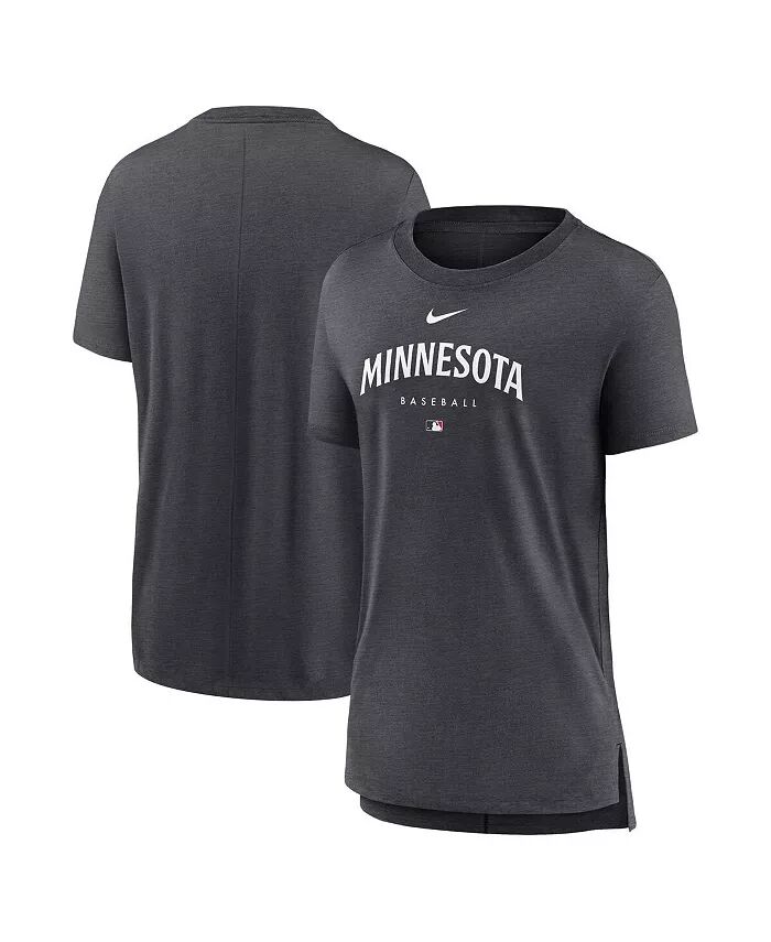 

Женская футболка Minnesota Twins Heather Charcoal Authentic Collection Early Work Tri-Blend Nike