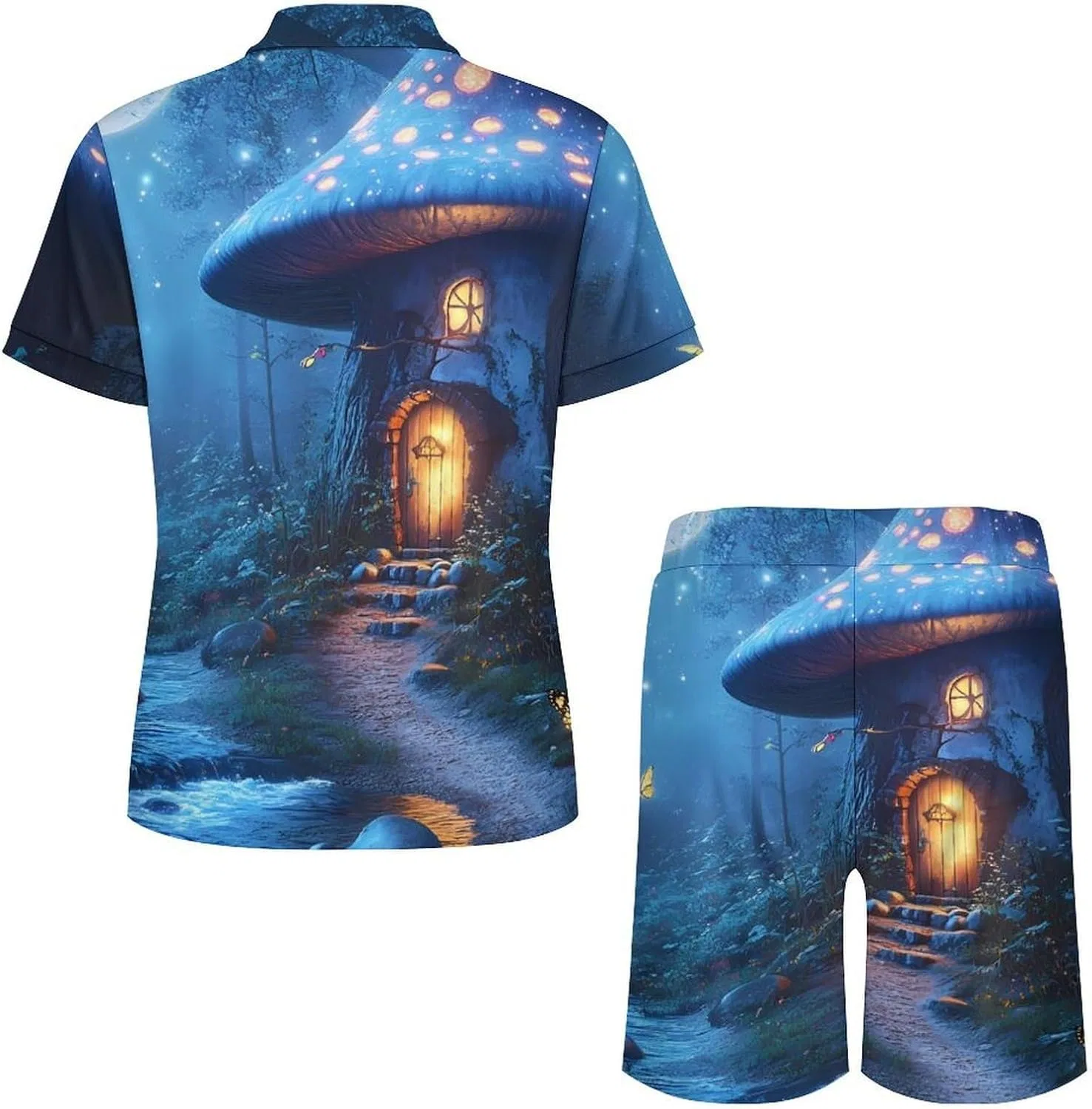 Мужской спортивный костюм с поло и шортами, Mushroom House, 2 предмета, Style — фото 4