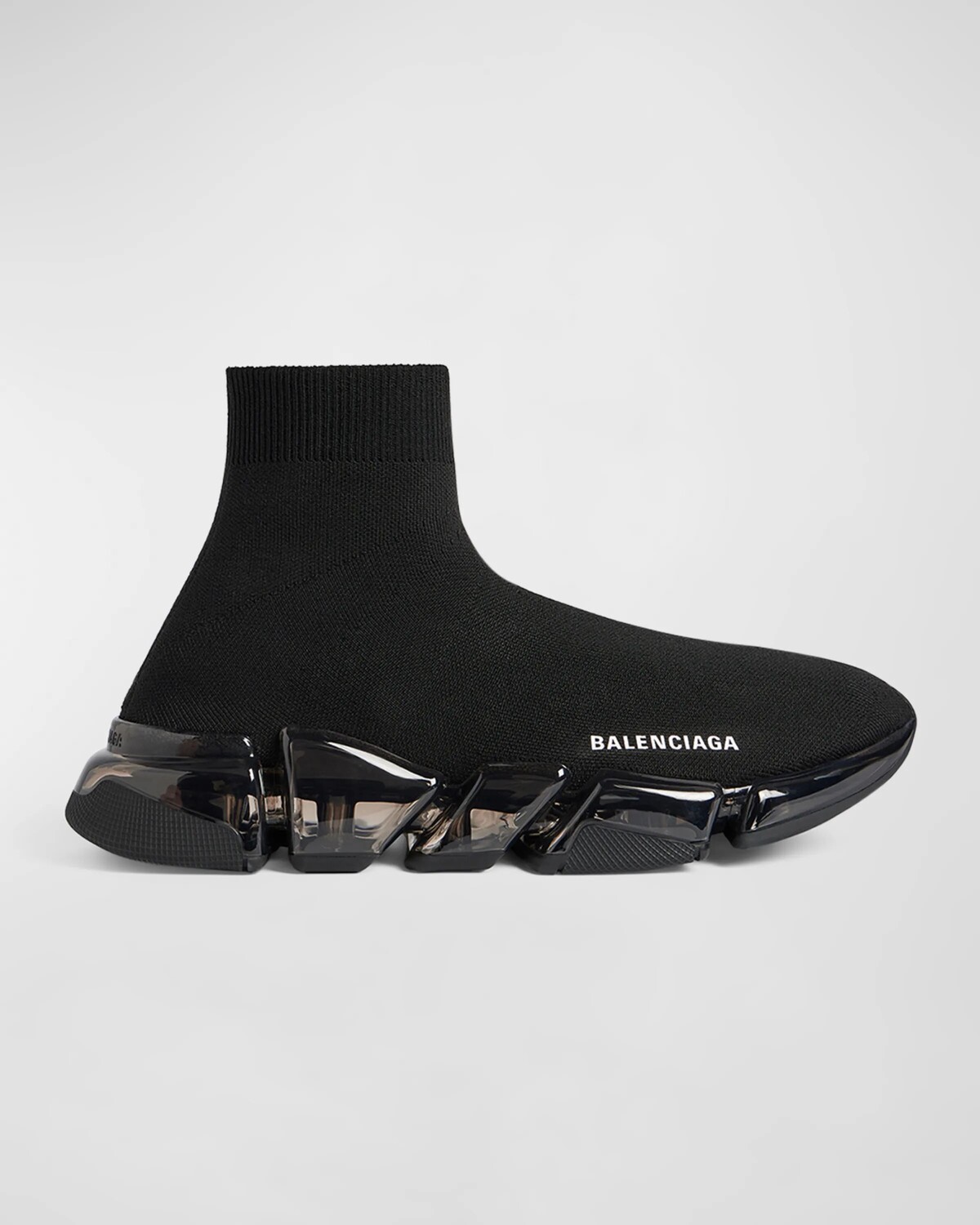 Трикотажные кроссовки Speed ​​2.0 с прозрачной подошвой Balenciaga, цвет Black