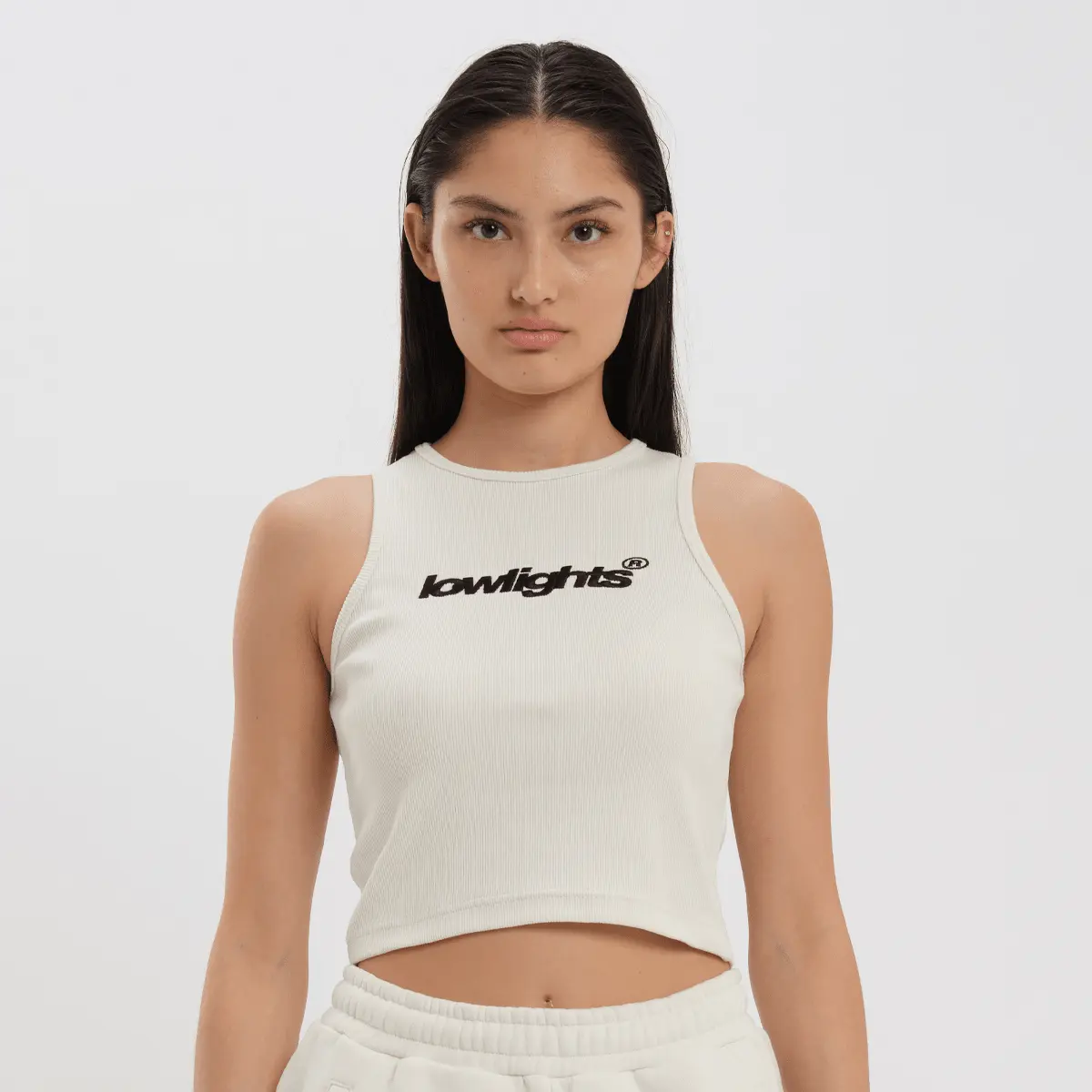 

Топ Low Lights Studios Basic Crop Top, бежевый