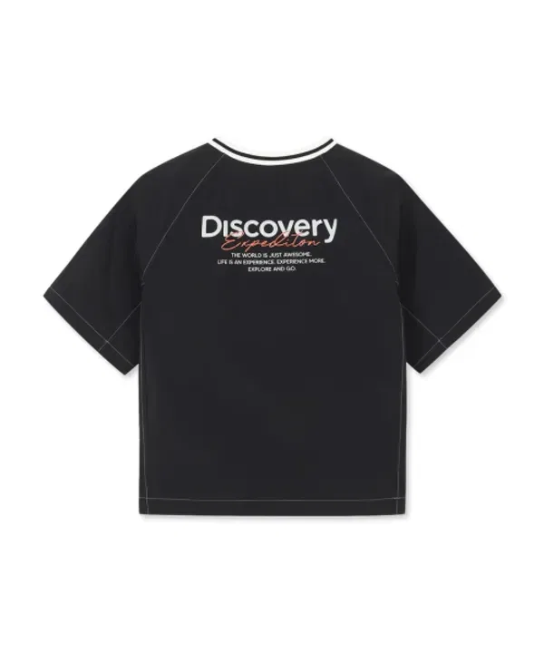 Футболка с V-образным вырезом Discovery Kids, черный — фото 2