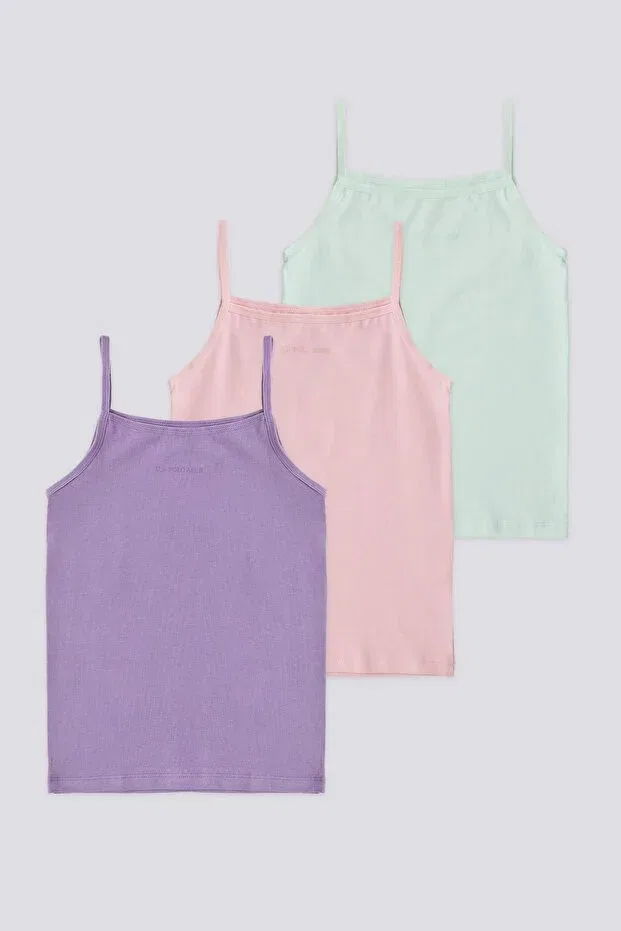 Детский комплект маек для девочек хлопковый U.S. Polo Assn., Multicolor