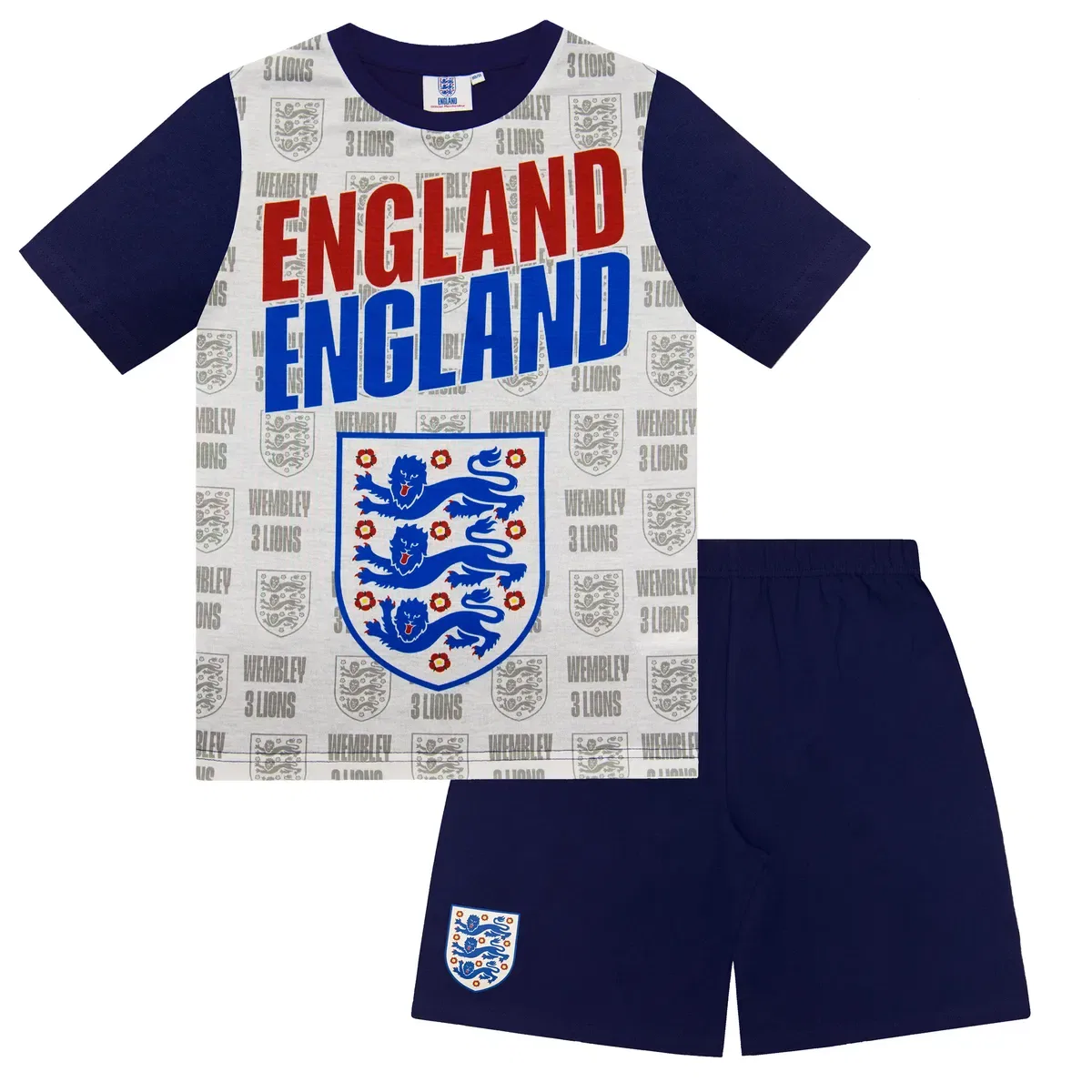 Детский комплект пижамы с коротким рукавом England Fa, Navy