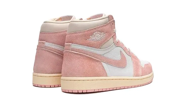 Детские кроссовки высокие с принтом Air Jordan 1 Retro High OG Washed Pink Jordan, Rosa Weiss Beige — фото 3