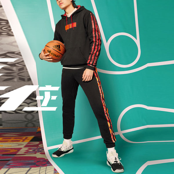 Толстовка men's limited contrasting colors pattern printing sports black Adidas, черный — фото 3