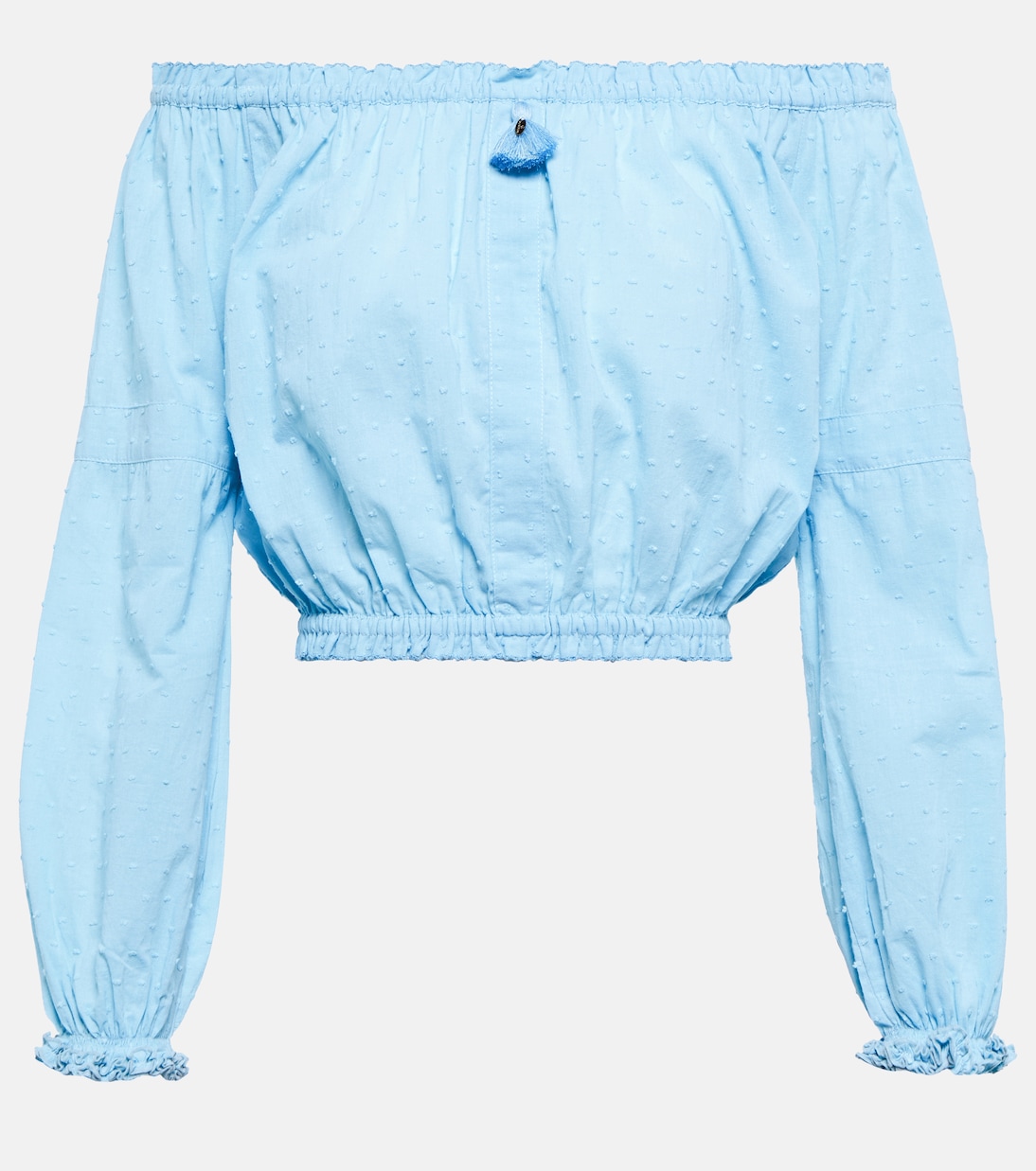 

Топ из хлопка Galia с открытыми плечами Poupette St Barth, Baby Blue