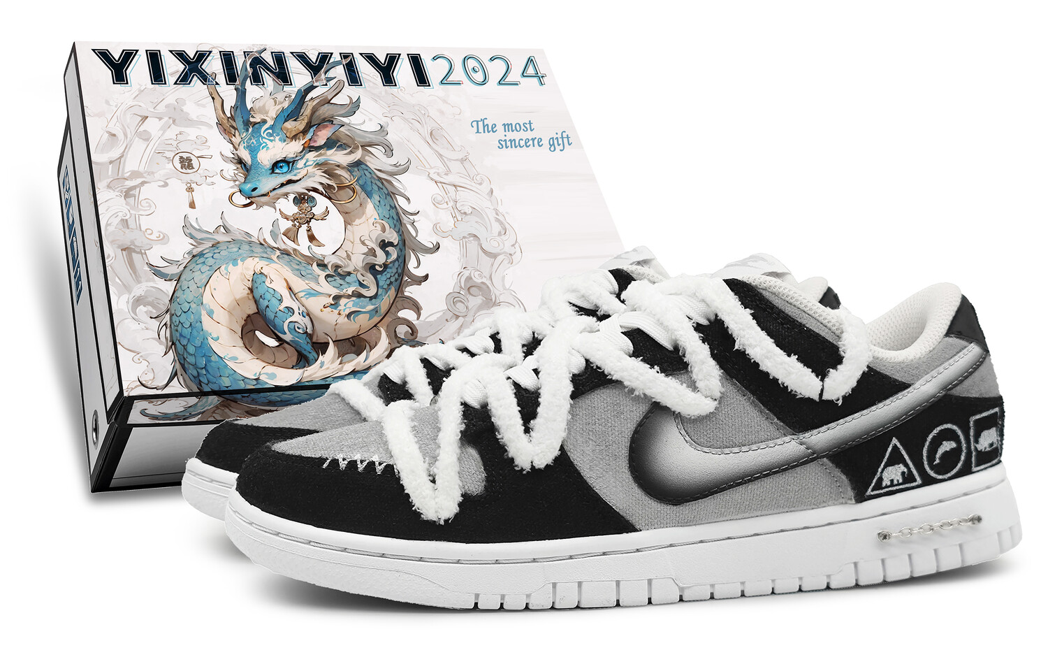

Кроссовки Nike Dunk Skateboarding Shoes Women's Low-top, черный/белый