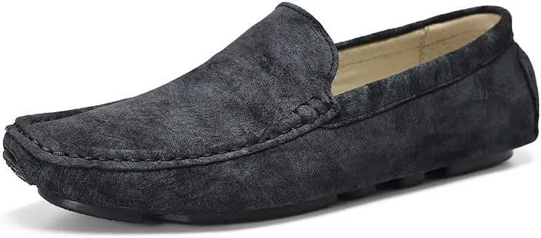 Мужские лоферы из экокожи, Flat Heel, Prom, Black Lined SayfuR