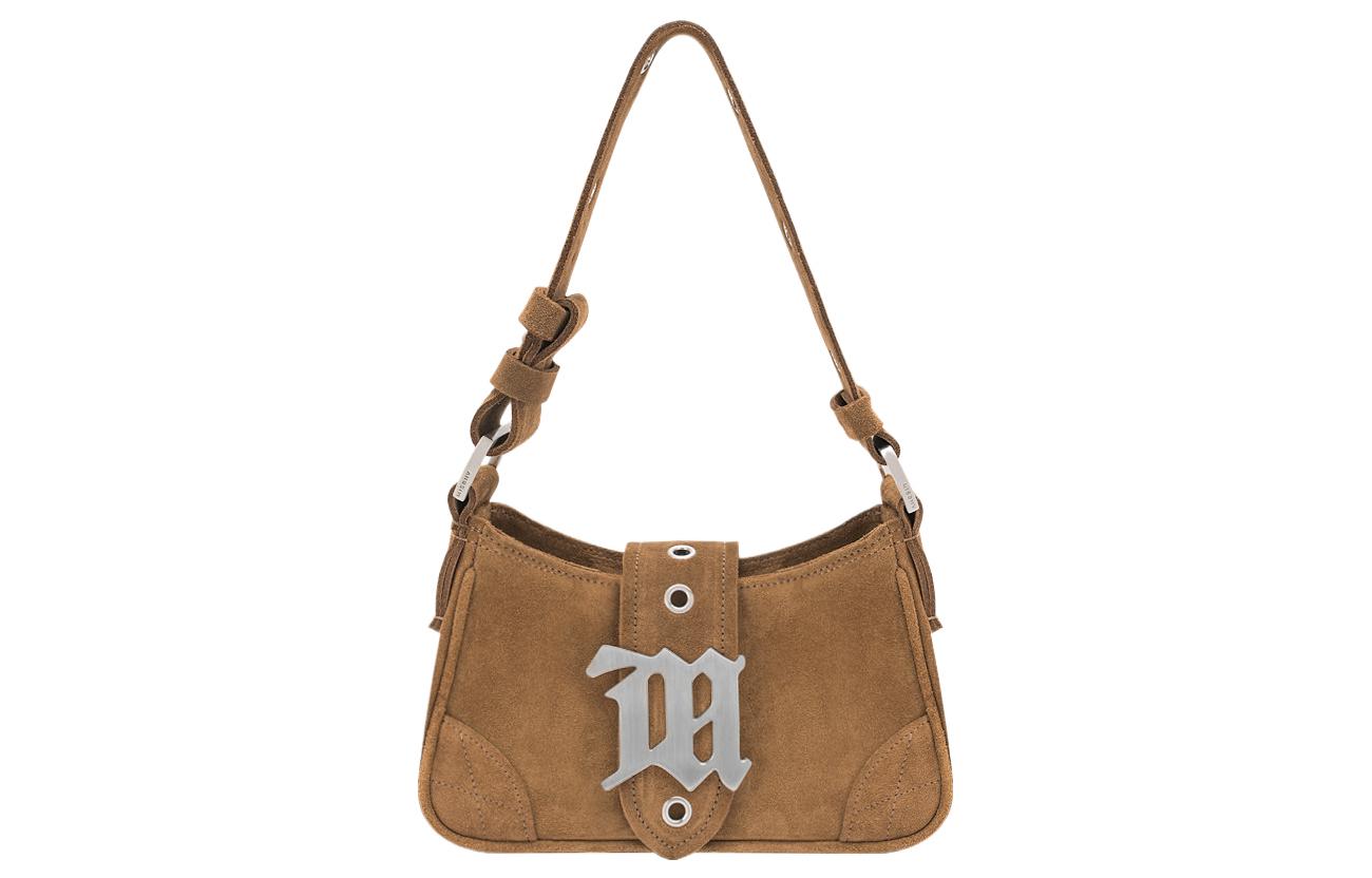 

Misbhv Кожаная сумка из коровьей кожи, маленькая женская сумка через плечо коричневого цвета