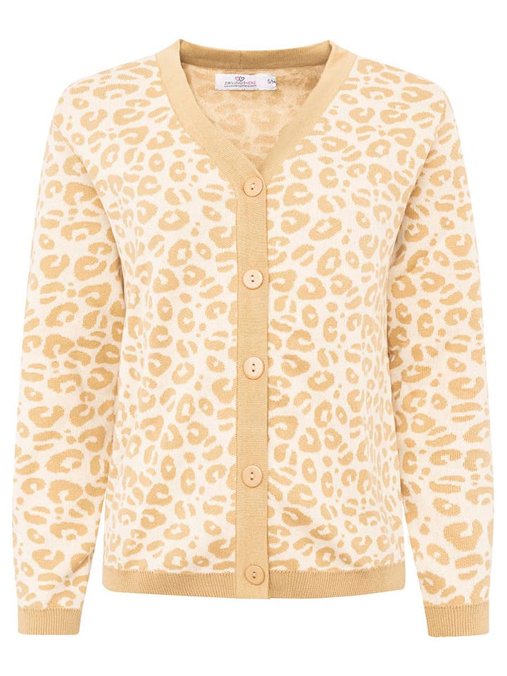 

Кардиган Вязаный леопард бежевого цвета Zwillingsherz