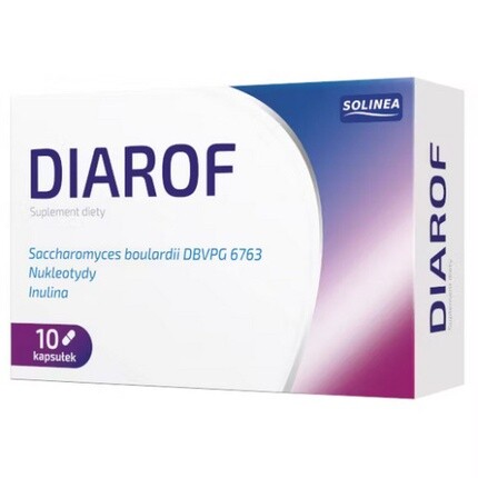 

Diarof 10 капсул, дрожжи, пищеварение, кишечная диарея Solinea