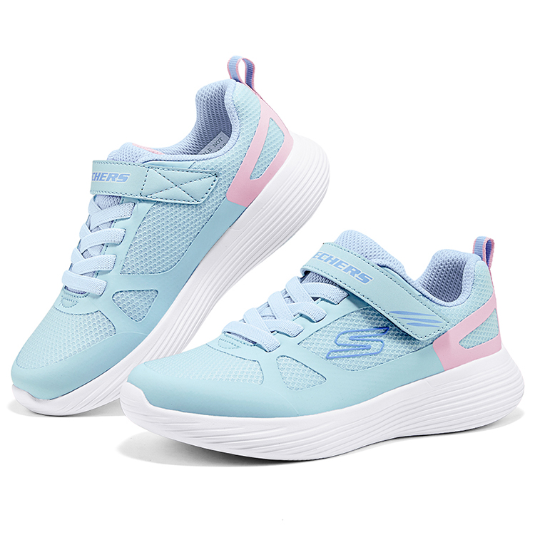 Кроссовки SKECHERS GIRLS Abrasion Resistant Slip Resistant Low top Kids Lifestyle Shoes Teenagers Skechers Kids, синий/розовый — фото 3