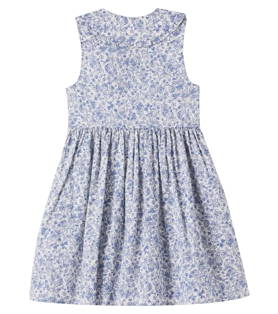 Платье из хлопка с принтом Polo Ralph Lauren Kids, белый — фото 3