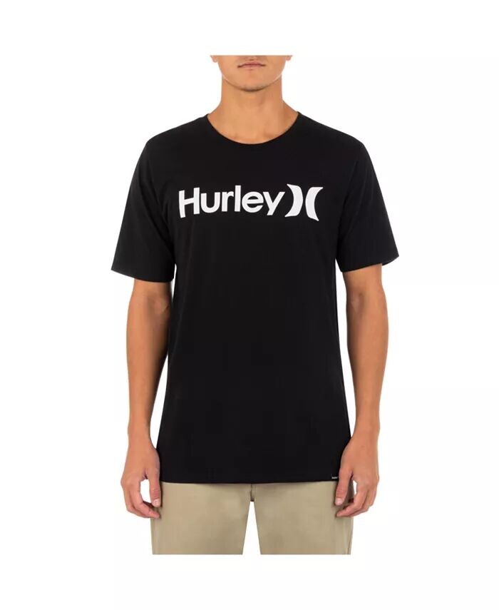

Мужская однотонная футболка на каждый день One and Only с короткими рукавами Hurley, черный