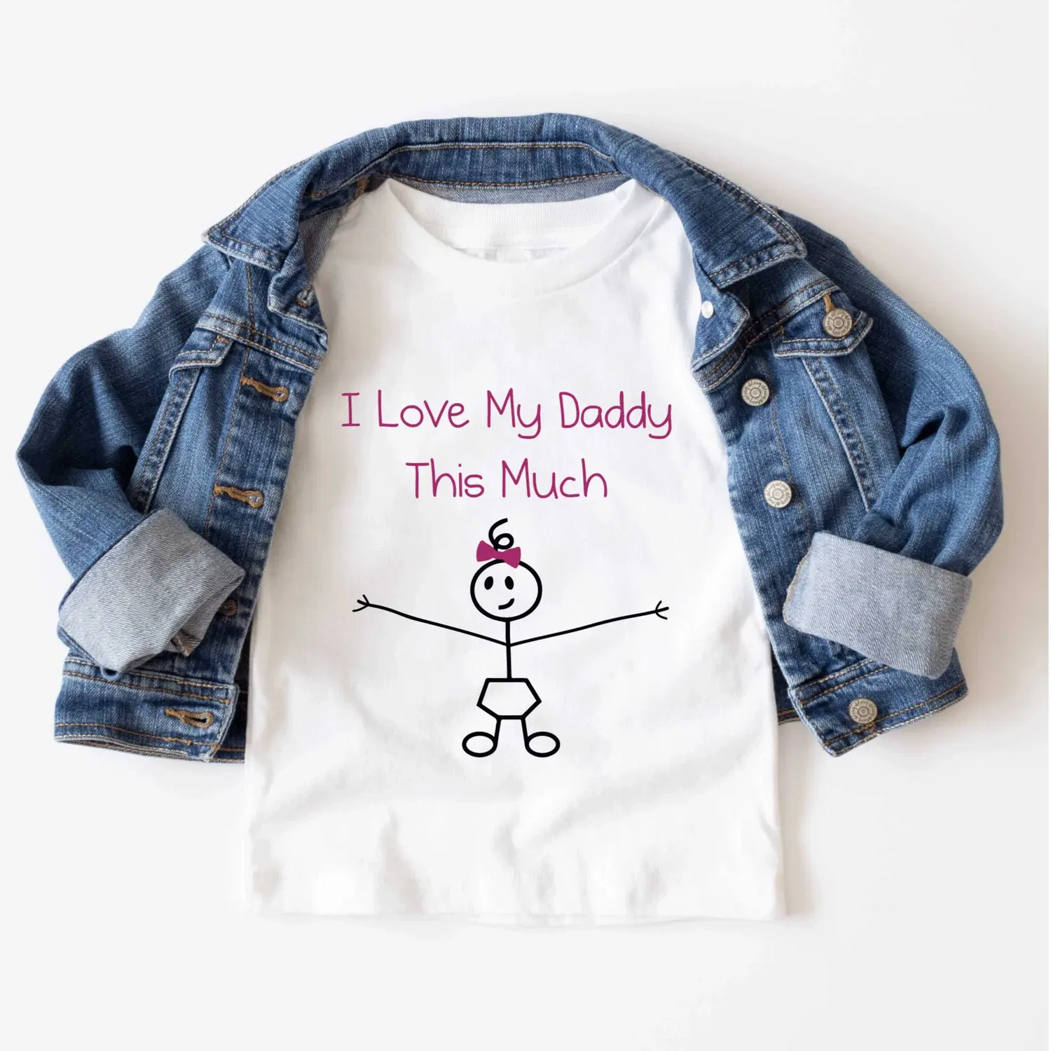 Футболка детская I Love My Daddy This Much, 60 Second Makeover, белый