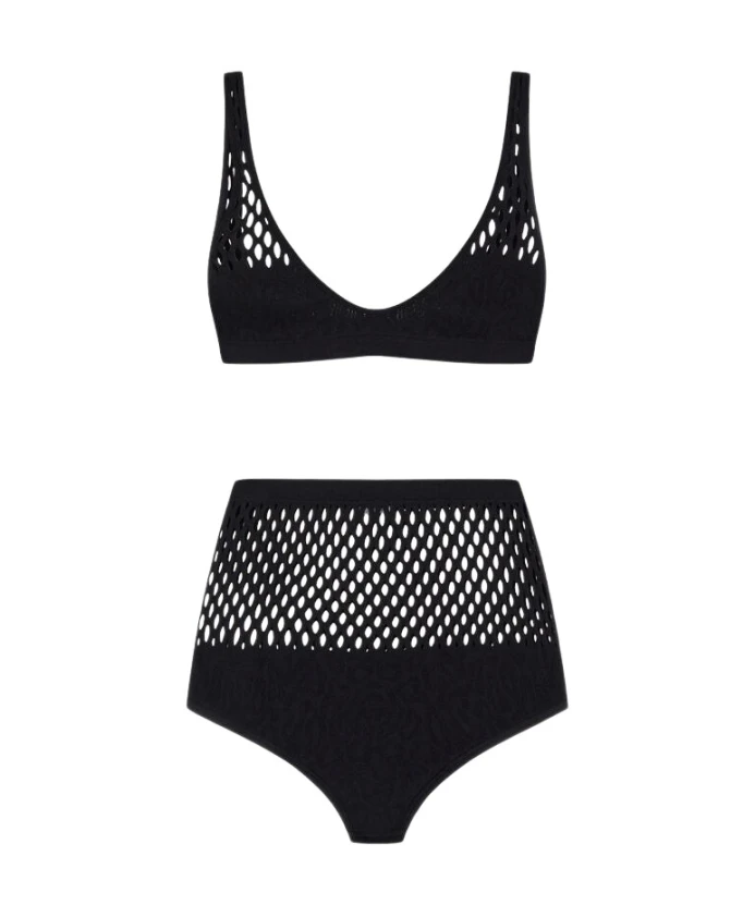 

Женщина в черном вязаном бикини, Италия Roberto Cavalli, черный