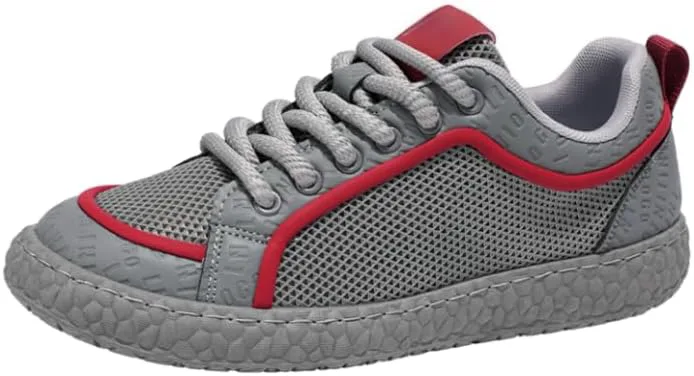 Four Seasons Mesh Sports Shoes, A Pair Trendy Comfortable Orthotics Loafers,Beach Vacation,Great for Driving and Walking Hhhchpm, серый красный