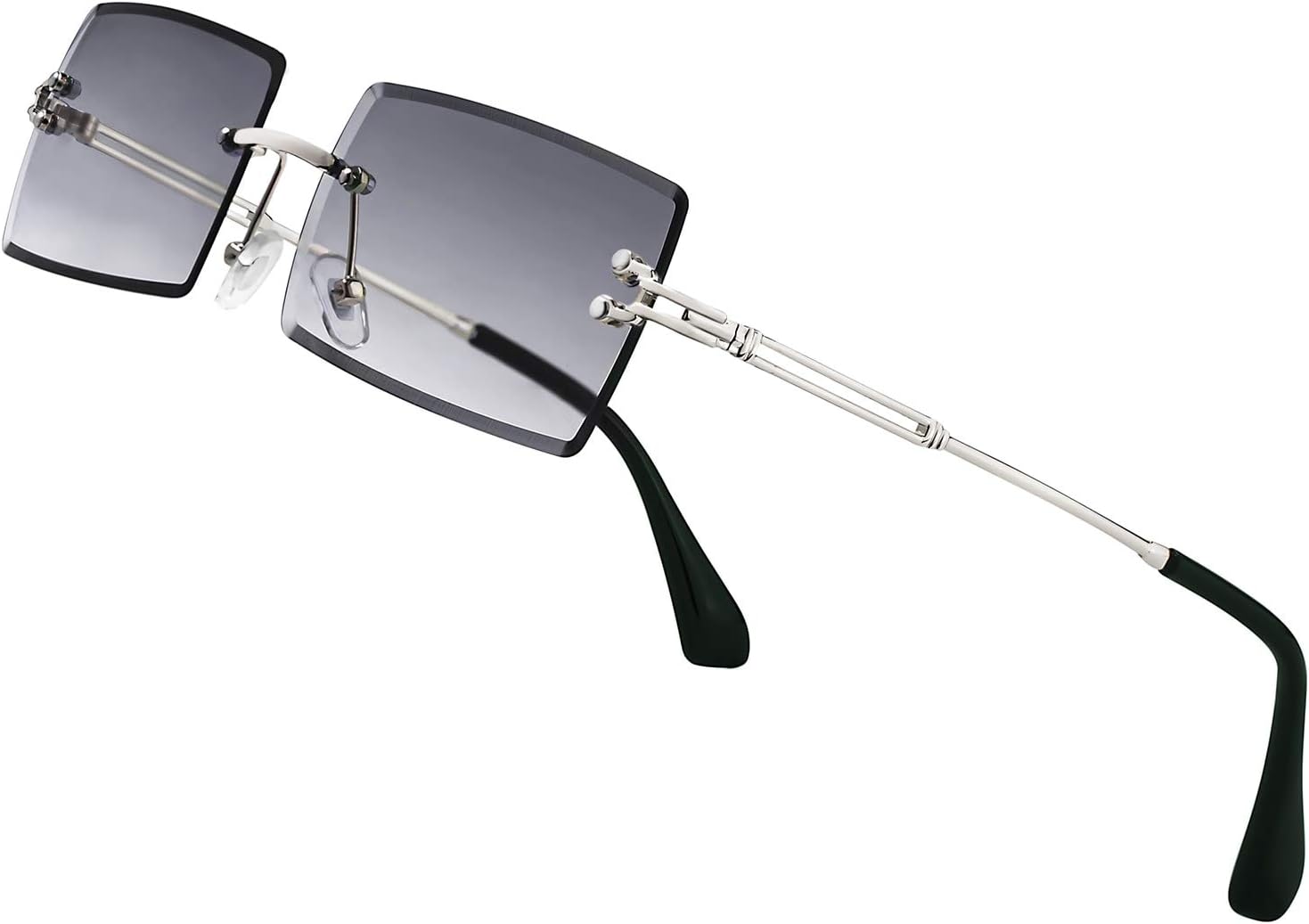 

Стильные маленькие прямоугольные солнцезащитные очки для женщин и мужчин, тонированные, без оправы, ультралегкие, конфетного цвета, цвета океана, солнцезащитные очки NP1034 NIEEPA, Silver Frame/Dark Double Grey Lens