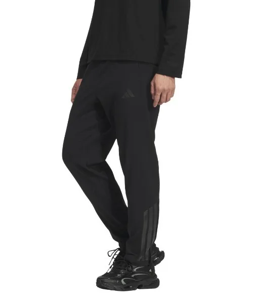 Мужские ветрозащитные штаны из бондед-флиса Regular Fit adidas Three Stripes черные