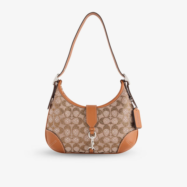 

Сумка-хобо Signature Hamptons из ткани с искусственными кристаллами Coach, мультиколор