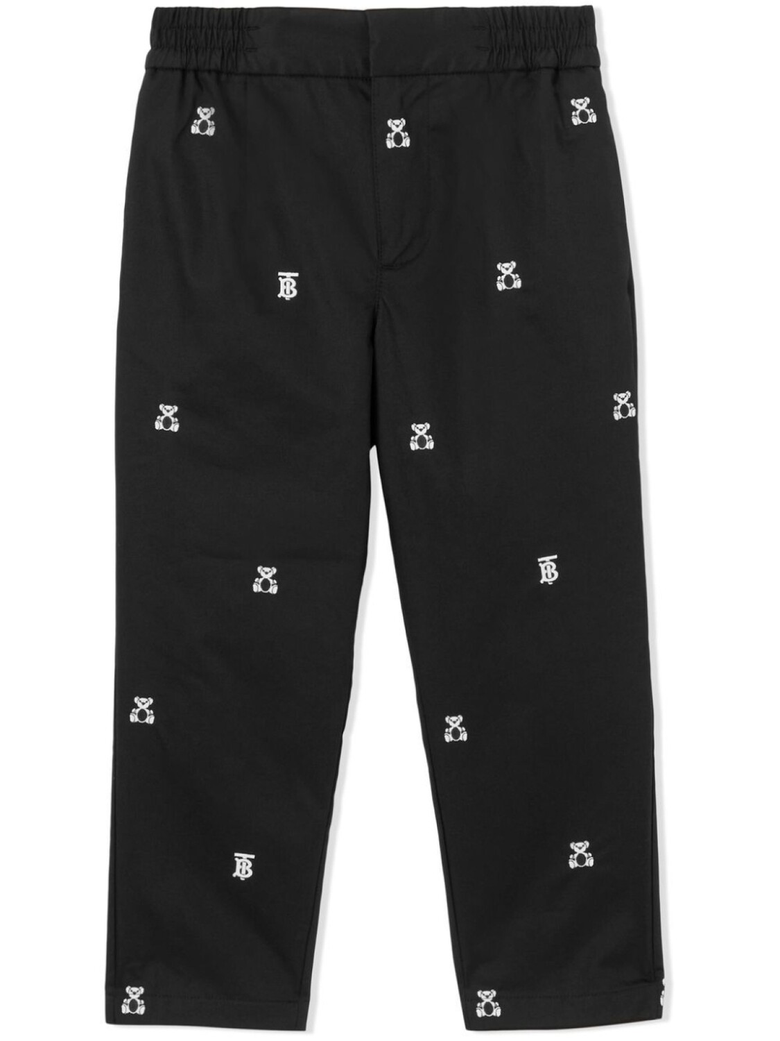 

Burberry Kids прямые брюки с вышивкой Thomas Bear, черный