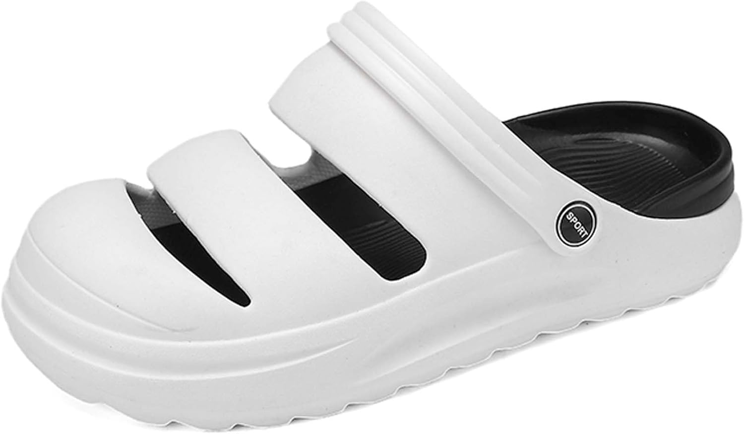 

Сандалии для мужчин и женщин, сабо, садовая обувь, нескользящие, дышащие, летние походные и спортивные пляжные туфли, EVA, удобные мягкие домашние и душевые тапочки Generic, белый/черный