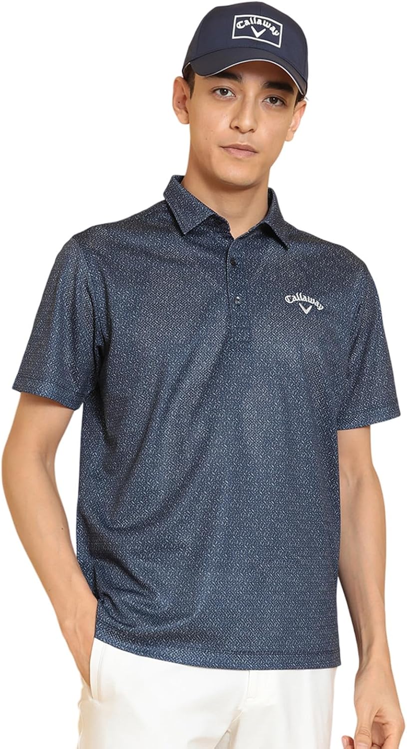 

Мужская рубашка-поло Callaway с коротким рукавом (впитывающая пот, быстросохнущая, сетчатая ткань Kazeana) / для гольфа / C25134119, темно-синий