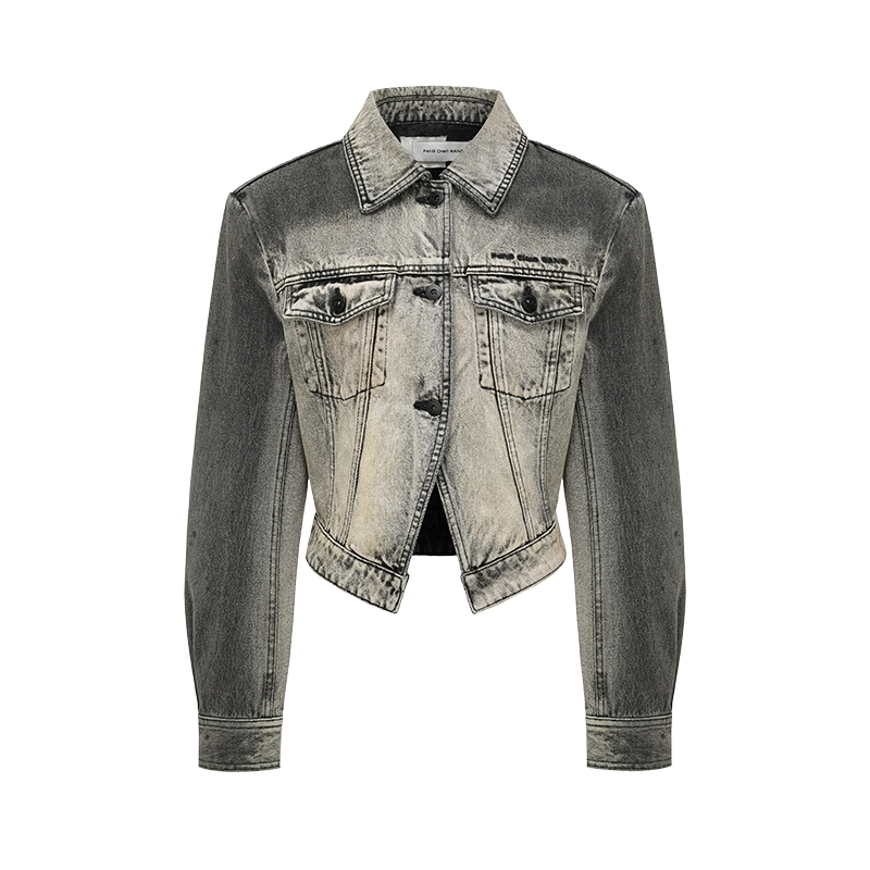 

Feng Chen Wang Джинсовая куртка с нашивкой-логотипом, Black