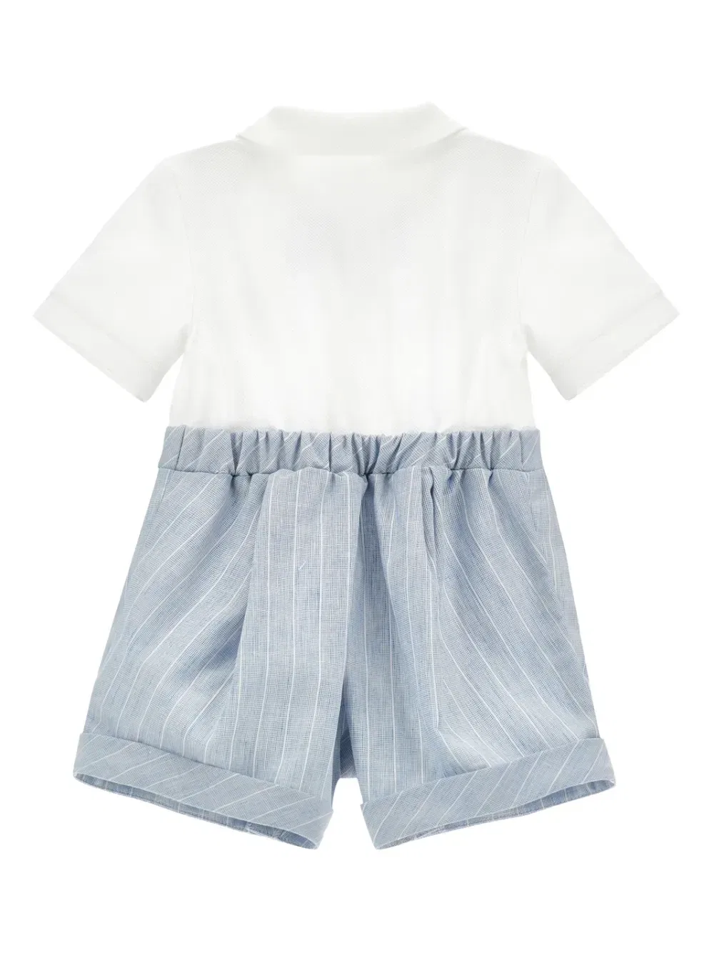 Ромпер в полоску с бантом Monnalisa, синий — фото 2