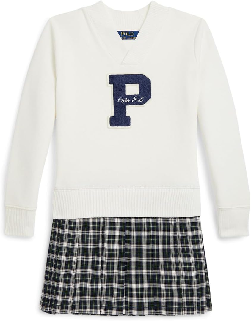 

Платье Polo Ralph Lauren Kids Letterman Fleece Sweatshirt Dress, цвет Nevis