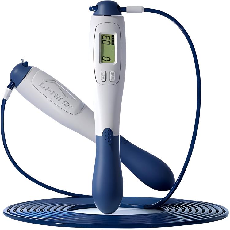 

LINING Электронная скакалка для подсчета прыжков Gray Blue Steel Wire для фитнес-тренировок детская 2,8 м для экзаменов