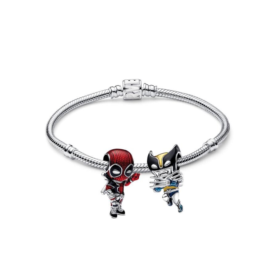 

Ювелирный набор Deadpool and Wolverine Charm Bracelet Set Pandora, стерлинговое серебро
