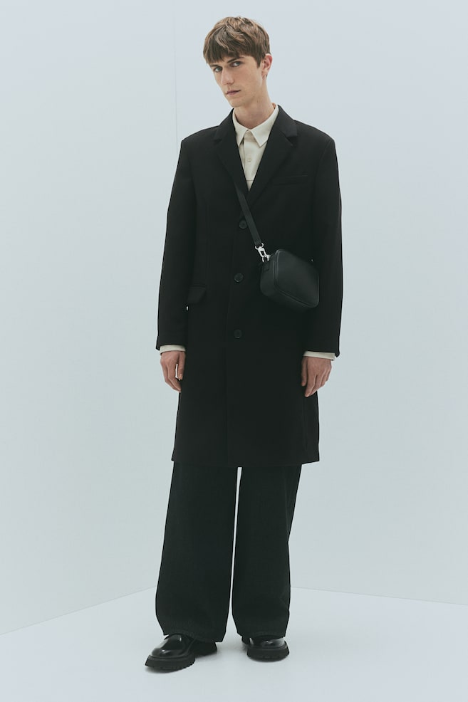 

Пальто прямого кроя H&M, черный