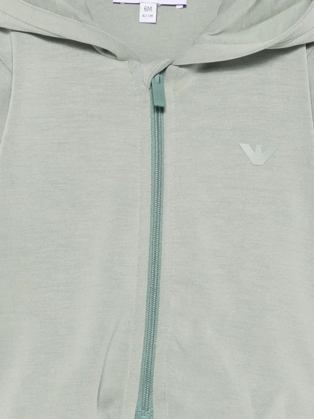 Свитшот на молнии с нашивкой-логотипом Emporio Armani Kids, зеленый — фото 3