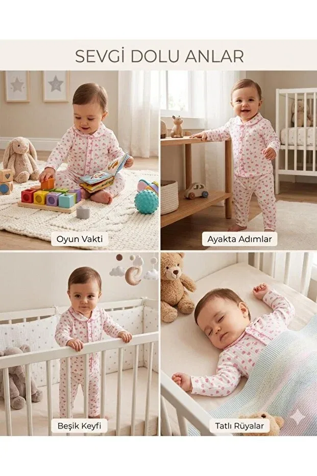 Детский комплект из 2 предметов с принтом Heart Figured Anne Dokunuşu Gibi Kuzum Bebe, Yellow With Cat — фото 3