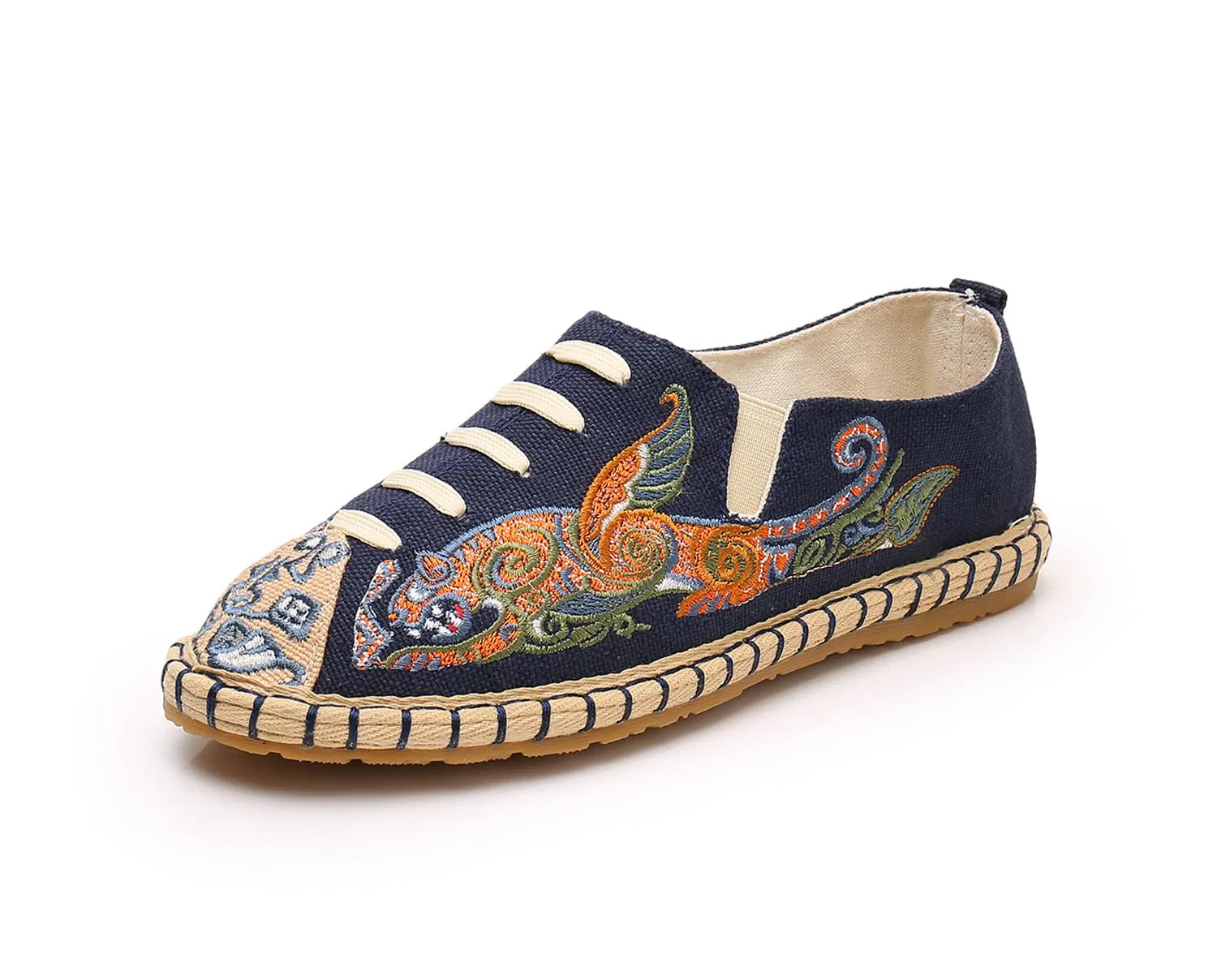 Детские туфли с вышивкой тайцзи GHAKKE, Navy Blue — фото 4