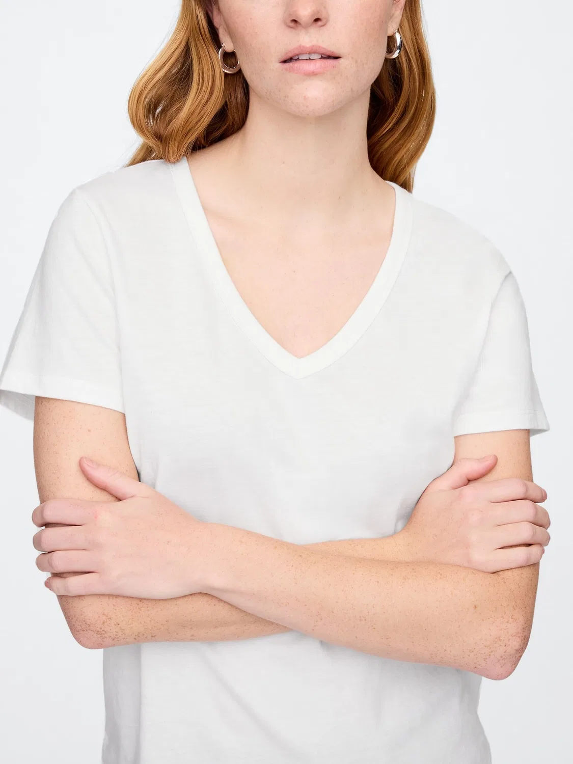 Футболка V-образным вырезом Favourite V-Neck Gap, белый — фото 3