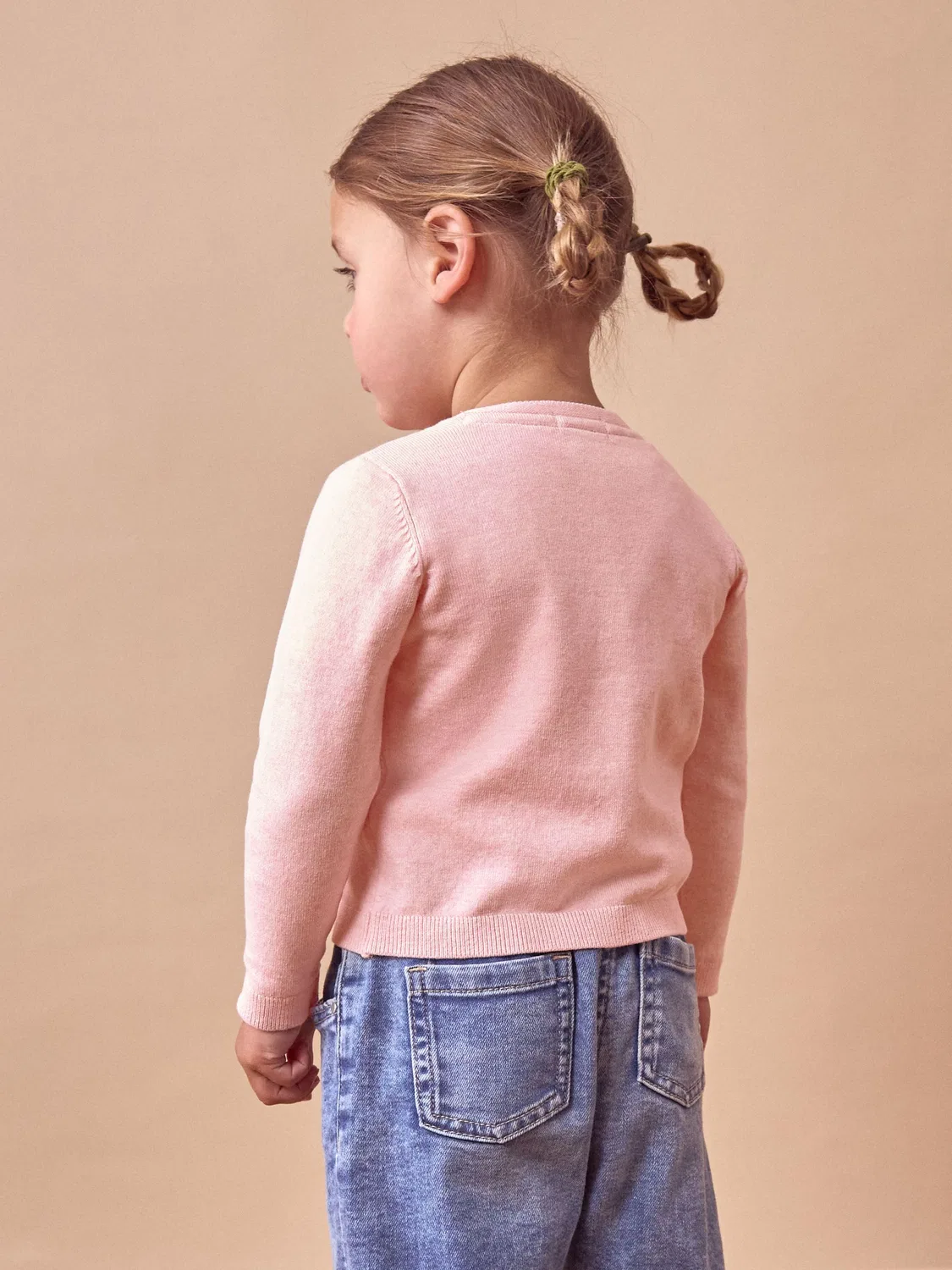 Кардиган с круглым вырезом, Pink Marl Next, розовый меланж — фото 3