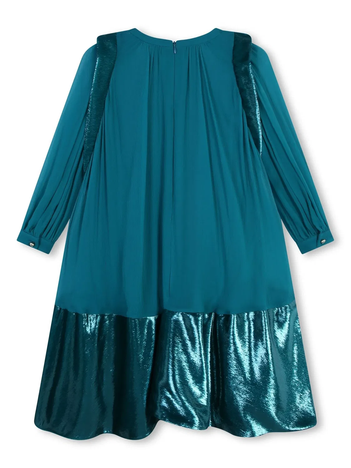 Платье из комбинированных тканей Lanvin, синий — фото 2