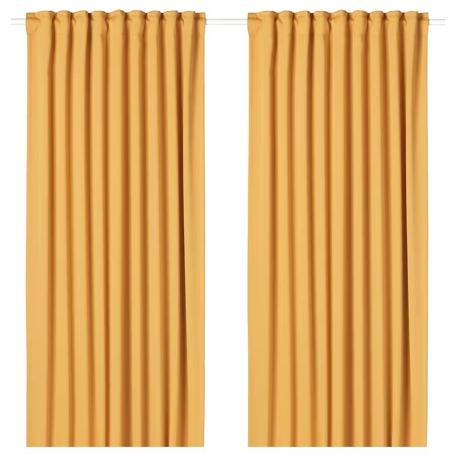 

Затемняющие шторы Ikea Majgull, 2 шт., 145x250 см, желтый