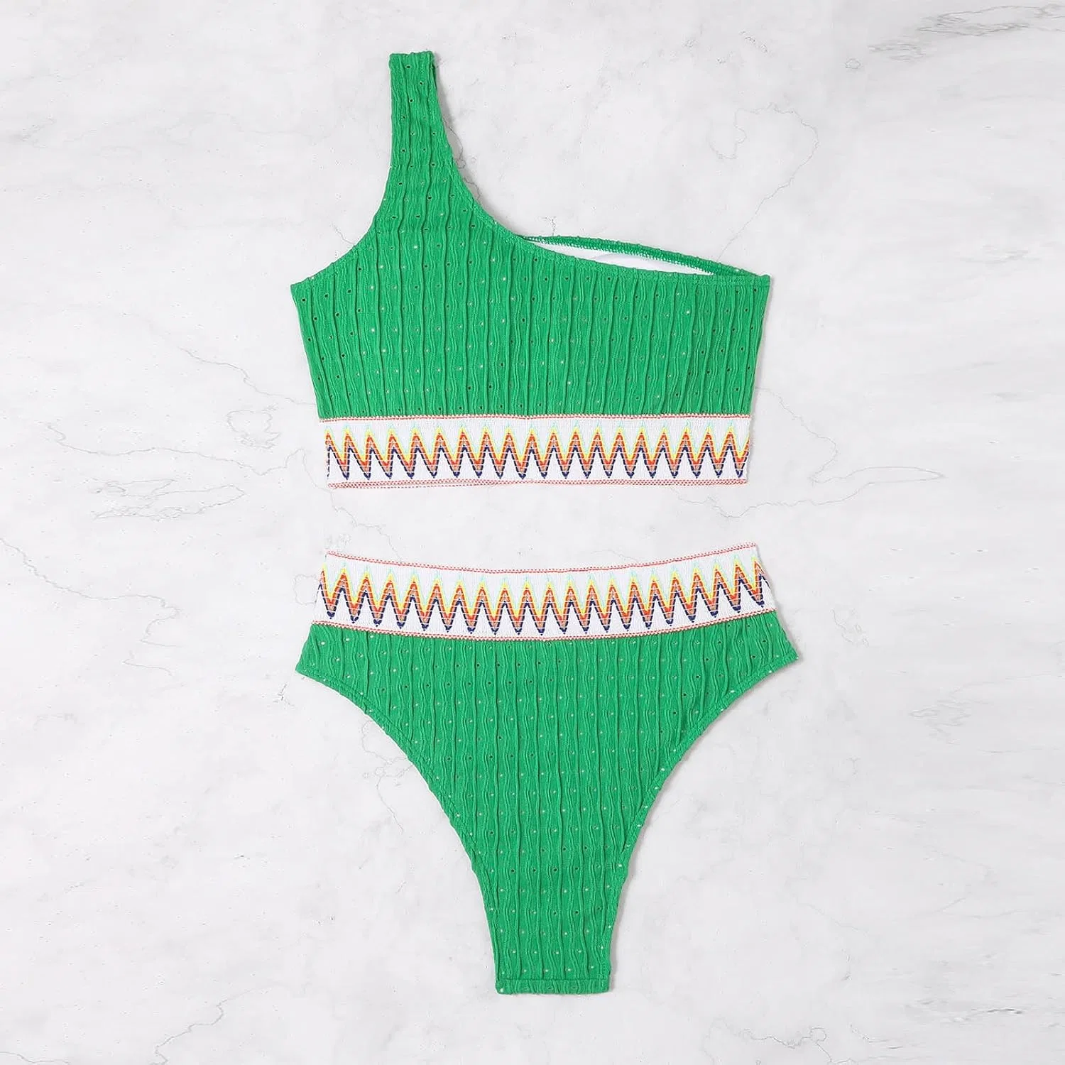 Женский бикини-комплект с цветовыми блоками Vintage, Green — фото 4