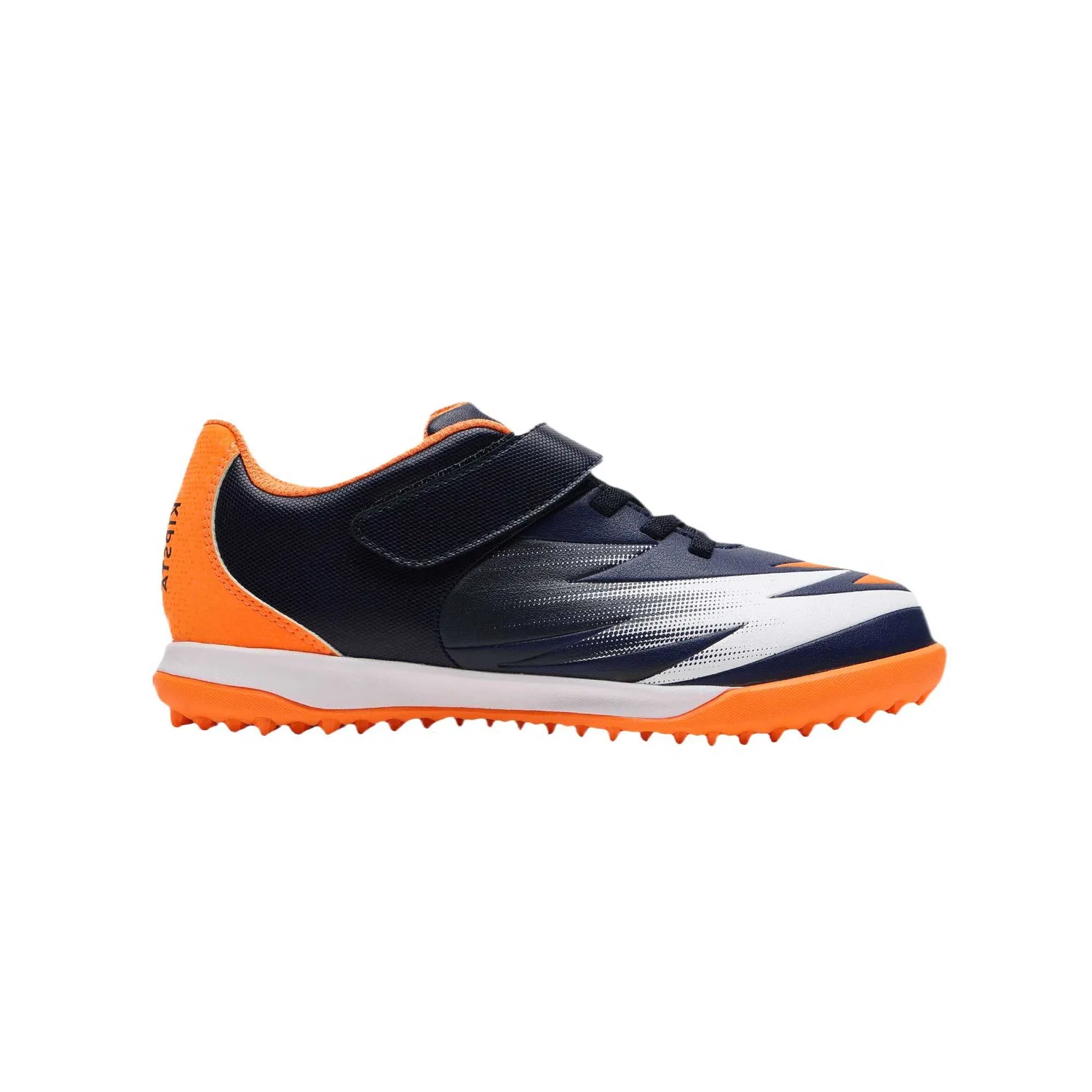 Детские футбольные бутсы с амортизацией и возвратом энергии Dark Navy Blue/Electric Orange DECATHLON — фото 3
