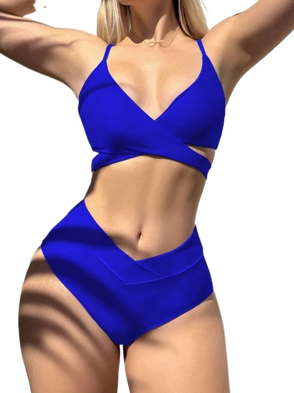 Женский бикини-сет с перекрестной завязкой на спине, Royal Blue
