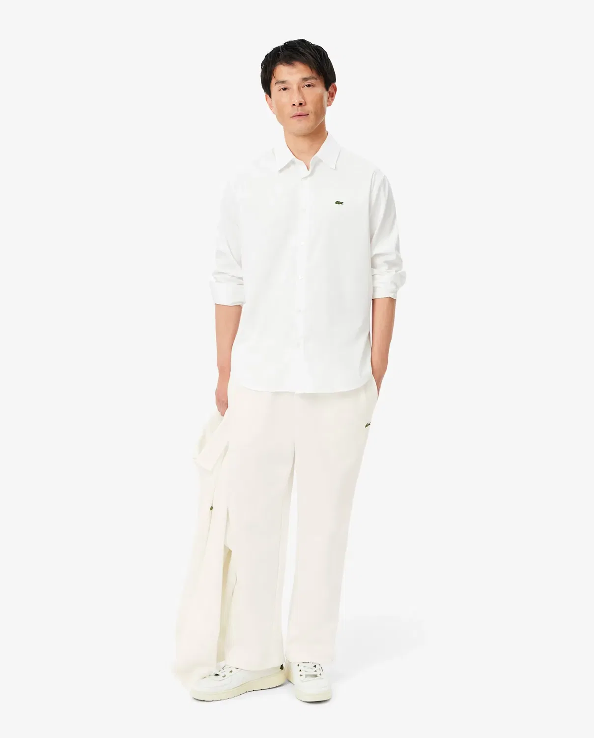 Джоггеры мужские Lacoste свободного кроя, из футера, Blanco