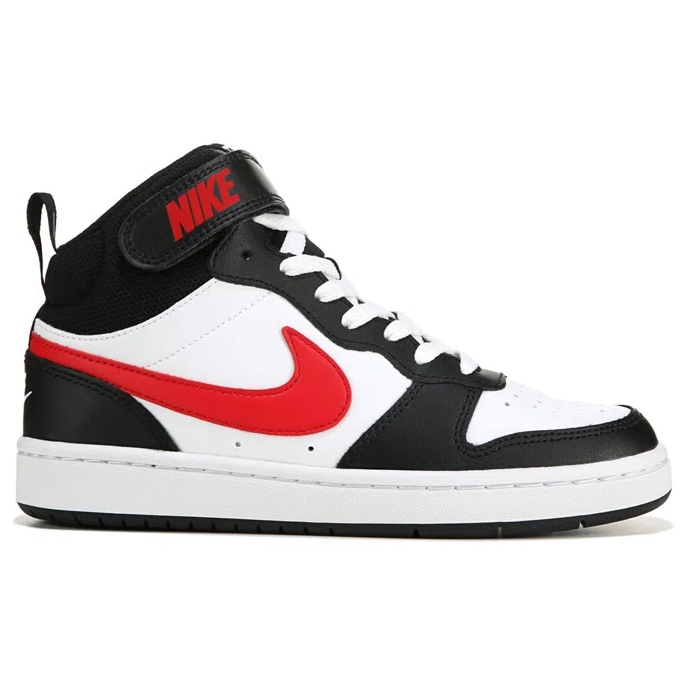 Детские кроссовки Kids' Court Borough средней высоты Nike, White/Black/Red/Navy — фото 2