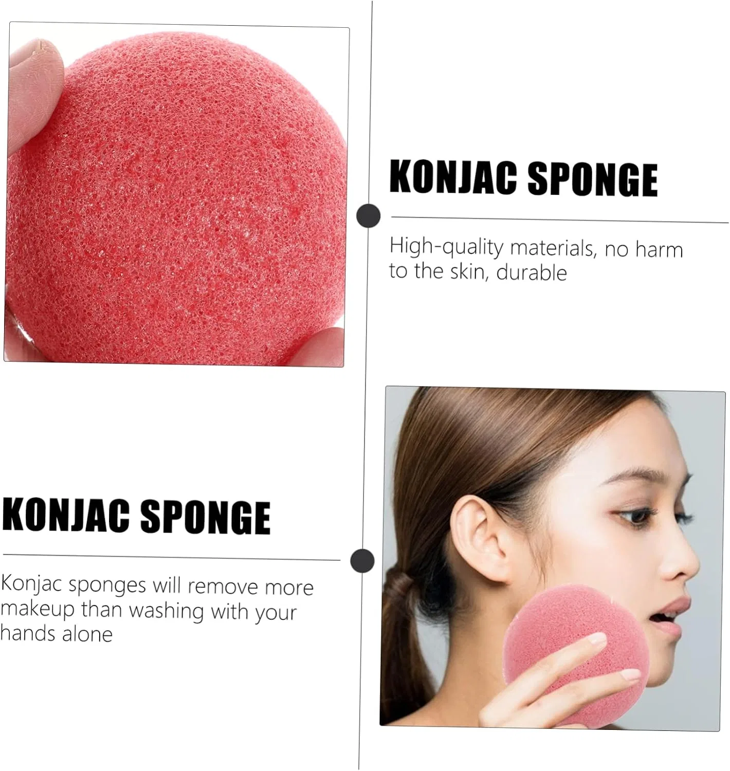 Набор спонжей для лица Konjac, 6 шт, Vaguelly, Ассорти — фото 4